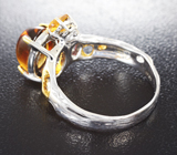 Серебряное кольцо с цитринами и родолитом Серебро 925