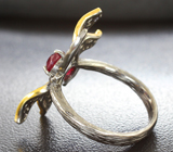 Оригинальное серебряное кольцо с рубином