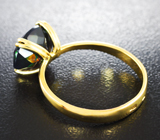 Золотое кольцо с ограненным черным опалом 2,06 карата Золото
