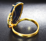 Золотое кольцо с кристаллическим черным опалом авторской огранки 3,12 карата Золото