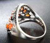 Серебряное кольцо с ограненными опалами и черными шпинелями Серебро 925