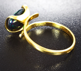 Золотое кольцо с ограненным черным опалом 1,66 карата Золото