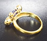 Кольцо с танзанитами и лейкосапфирами