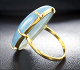 Золотое кольцо с крупным забайкальским аквамарином 20,2 карата