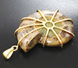 Золотой кулон с крупным аммонитом с мозаикой из аммолита 80,69 карата Золото