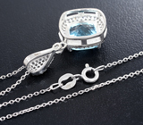 Прелестный серебряный кулон с голубым топазом + цепочка Серебро 925