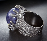 Серебряное кольцо с синим сапфиром и голубыми топазами Серебро 925