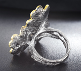 Серебряное кольцо cо звездчатыми сапфирами 4,02 карата Серебро 925