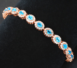 Изящный серебряный браслет с «неоновыми» апатитами Серебро 925