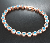 Изящный серебряный браслет с «неоновыми» апатитами Серебро 925