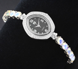 Часы на серебряном браслете с ограненными эфиопскими опалами Серебро 925