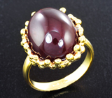 Золотое кольцо с крупным насыщенным рубином 21,06 карата Золото