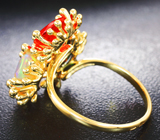 Золотое кольцо с ограненными эфиопскими и мексиканским опалами 4,2 карата Золото