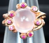 Прелестное серебряное кольцо с розовым кварцем Серебро 925