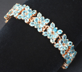 Шикарный сереряный браслет с голубыми цирконами Серебро 925