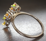 Серебряное кольцо с ограненными эфиопскими опалами Серебро 925