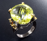 Серебряное кольцо с лимонным и желтыми цитринами Серебро 925