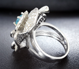 Превосходное серебряное кольцо с голубым цирконом Серебро 925