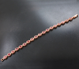 Элегантный серебряный браслет с розовыми турмалинами Серебро 925