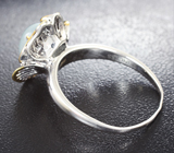 Серебряное кольцо с аквамарином 2,4 карата и цаворитами Серебро 925