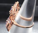 Ажурное серебряное кольцо с иолитами Серебро 925