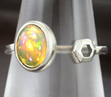 Оригинальное серебряное кольцо с кристаллическим эфиопским опалом Серебро 925