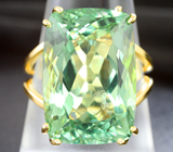 Золотое кольцо с крупным насыщенным зеленым аметистом 22,47 карата Золото