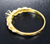 Золотое кольцо с уральским александритом 0,28 карата и бриллиантами! Редкий первый цвет! Золото