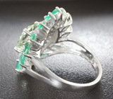 Замечательное серебряное кольцо с зеленым аметистом и хризопразом Серебро 925