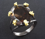 Серебряное кольцо с дымчатым кварцем Серебро 925