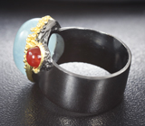Серебряное кольцо с аквамарином и карнелианом Серебро 925