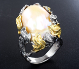 Серебряное кольцо с жемчужиной барокко 29,71 карата Серебро 925