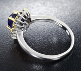 Замечательное серебряное кольцо с синими сапфирами Серебро 925