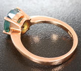 Замечательное серебряное кольцо с зеленым топазом Серебро 925