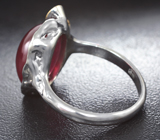 Серебряное кольцо с рубином 11,9 карата, танзанитами и синим сапфиром Серебро 925