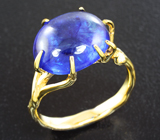 Золотое кольцо с ярко-синим сапфиром 7,73 карата и бриллиантами Золото