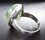 Серебряное кольцо с рутиловым пренитом 24+ карат Серебро 925