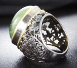 Серебряное кольцо с рутиловым пренитом 30+ карат Серебро 925