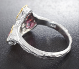 Серебряное кольцо с разноцветными шпинелями 2,14 карата и родолитом Серебро 925