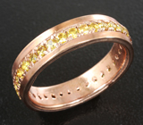 Серебряное кольцо с желтыми сапфирами бриллиантовой огранки Серебро 925