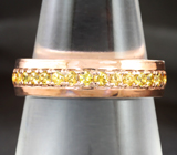 Серебряное кольцо с желтыми сапфирами бриллиантовой огранки Серебро 925