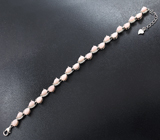 Изысканный серебряный браслет с перуанскими розовыми опалами Серебро 925