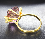 Золотое кольцо с аметрином лазерной огранки 13,41 карата, аметистами и желтыми сапфирами Золото