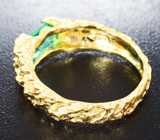 Золотое кольцо с уральским изумрудом 1,38 карата Золото