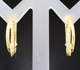 Золотые двусторонние серьги с крупными уральскими изумрудами 21,89 карата и бриллиантами Золото