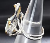 Серебряное кольцо с кристаллическими эфиопскими опалами 8,84 карата и сапфирами Серебро 925