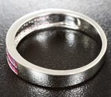 Серебряное кольцо с рубинами бриллиантовой огранки Серебро 925