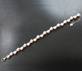 Изысканный серебряный браслет с перуанскими розовыми опалами Серебро 925