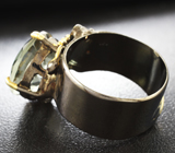 Серебряное кольцо с празиолитом 11+ карат, аметистами и мозамбикским гранатом Серебро 925