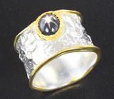 Серебряное кольцо cо звездчатым сапфиром Серебро 925